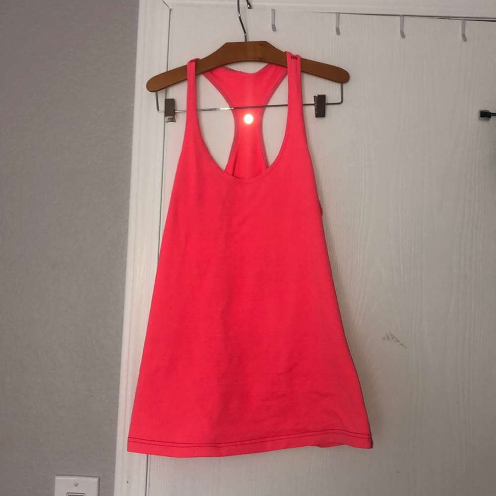 Neon Coral Colored Lululemon Workout Tank Top